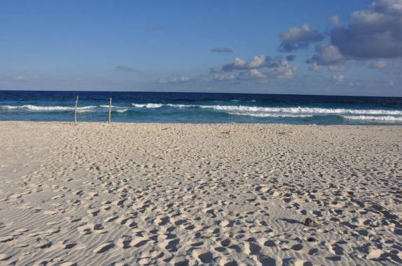Deliciosa praia na costa leste da ilha de Cozumel, no litotal de Yucatán, no sul do México